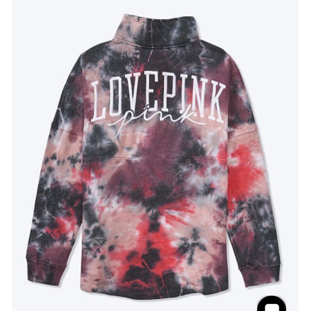 NEW!!  VS PINK tie dye varsity half zip!